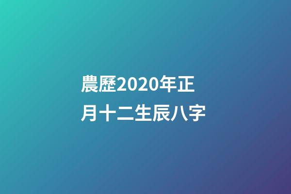農歷2020年正月十二生辰八字 (2020年農歷十月十二未時八字)-第1張-觀點-玄機派